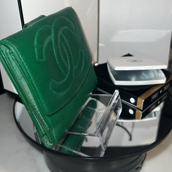 AUTHENTIC CHANEL CAVAIR COMPACT BIFOLD WALLET BUNDLE - Picture 9 of 16